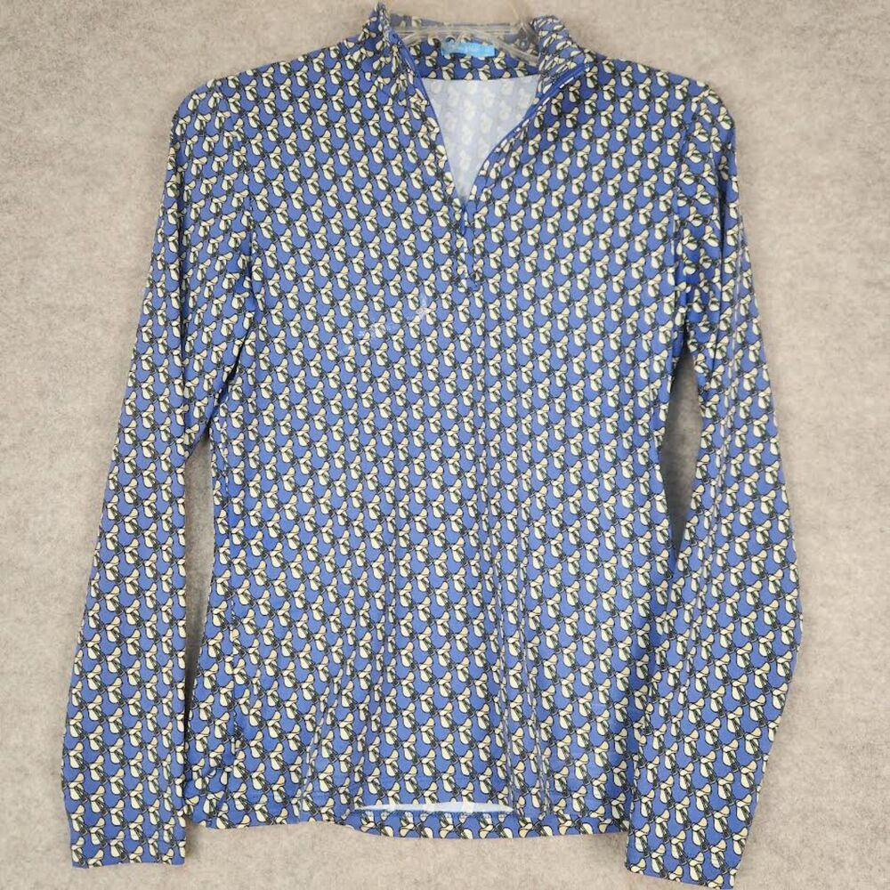 J. McLaughlin Women's 1/4 Zip Top Size XL Athleisure Golf Outdoors Preppy